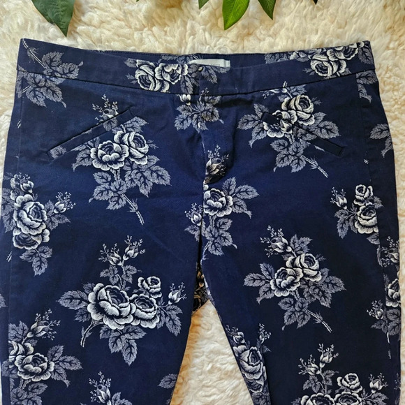 GAP Classic Ultra Skinny Stretch Floral Cropped Pants - Picture 3 of 7